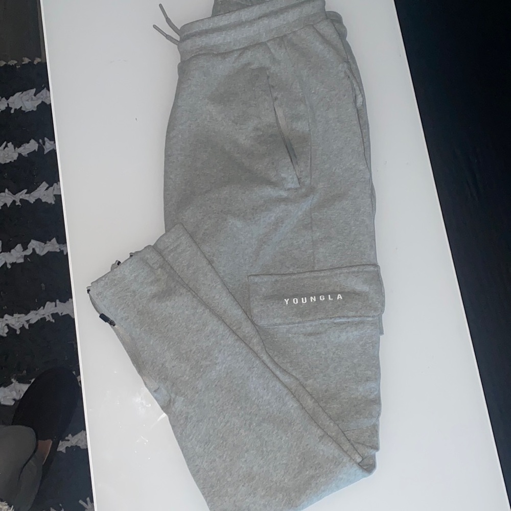 Youngla 238 perfect cargo joggers- Heather grey